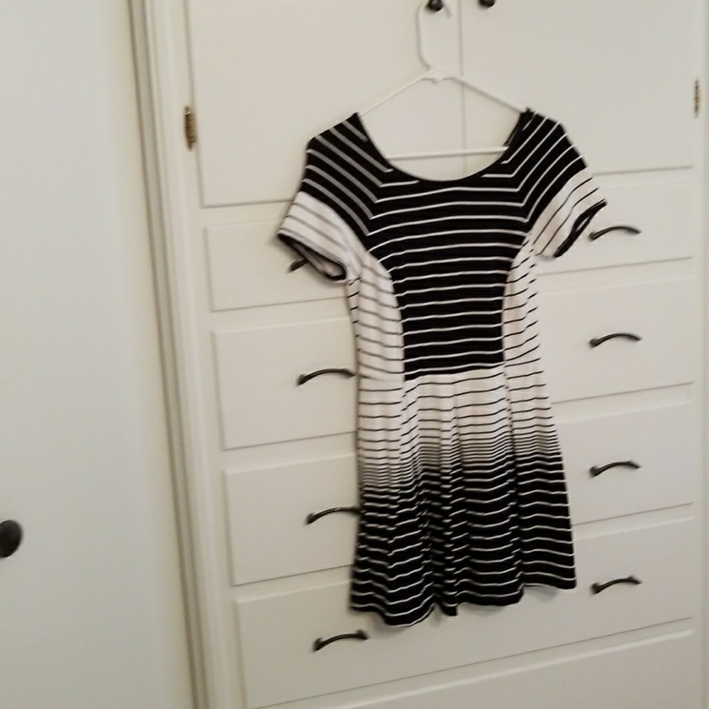 Fit and Flare striped dress
